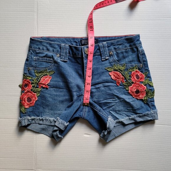Boom Boom jean shorts cut off denim boho distressed summer cowgirl Western beach - Picture 8 of 13